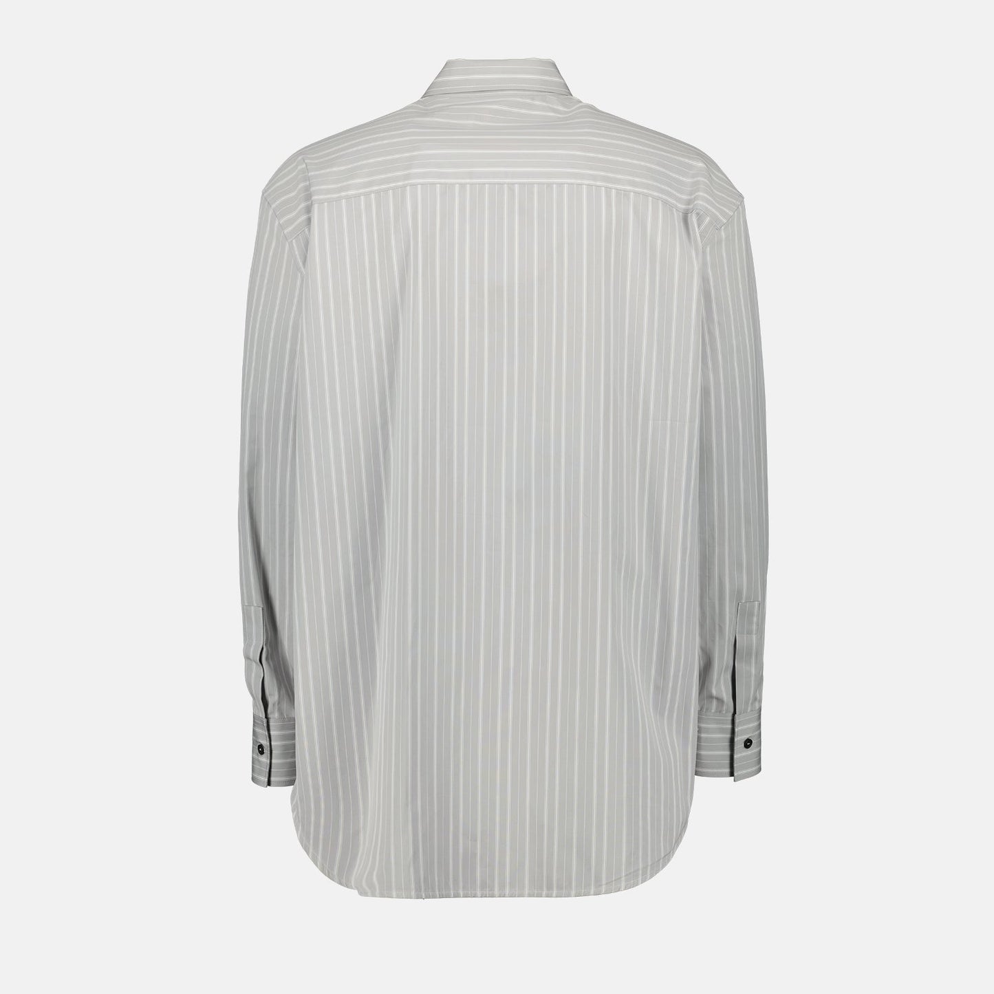 luxury men's shirt, Off-White shirt, grey striped shirt, designer shirt, high-end streetwear