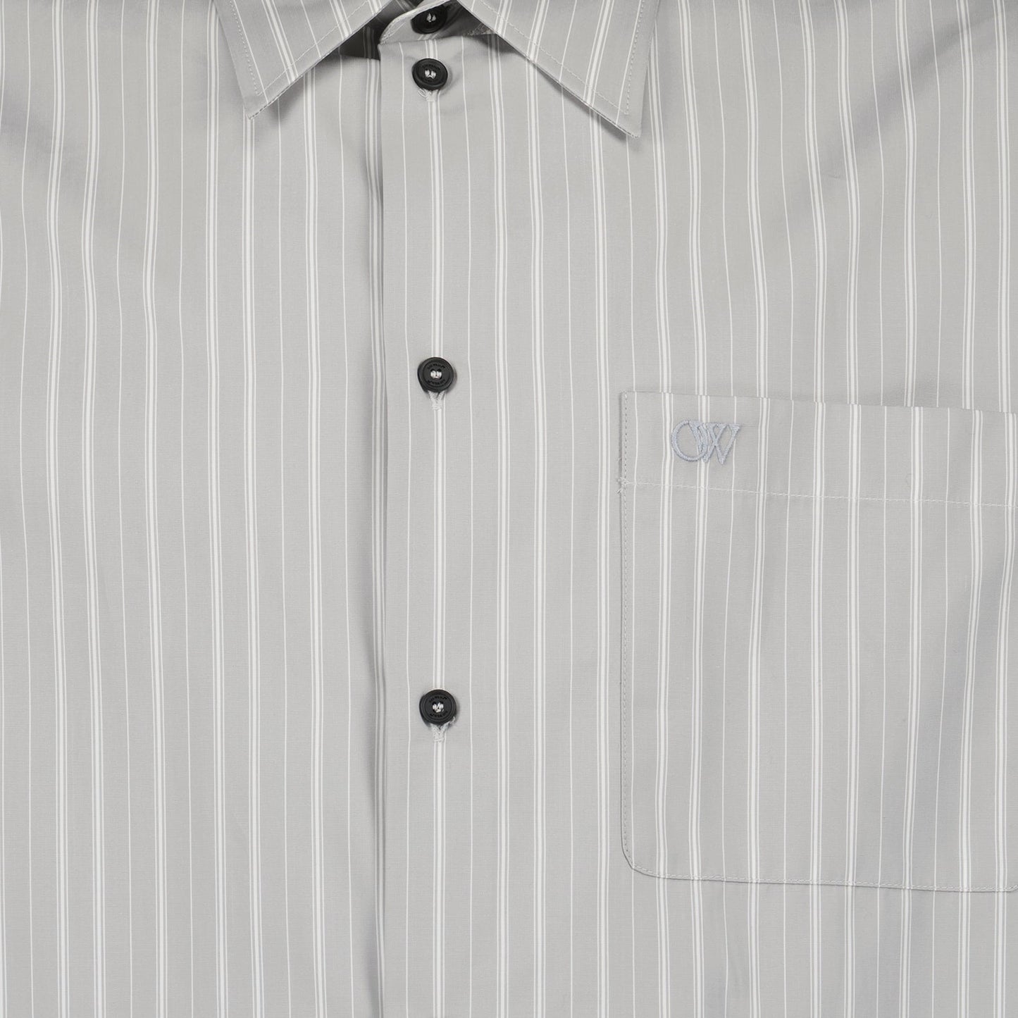 luxury men's shirt, Off-White shirt, grey striped shirt, designer shirt, high-end streetwear