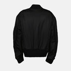 luxury bomber jacket, Off-White bomber, high-end outerwear, designer nylon jacket, elegant fashion