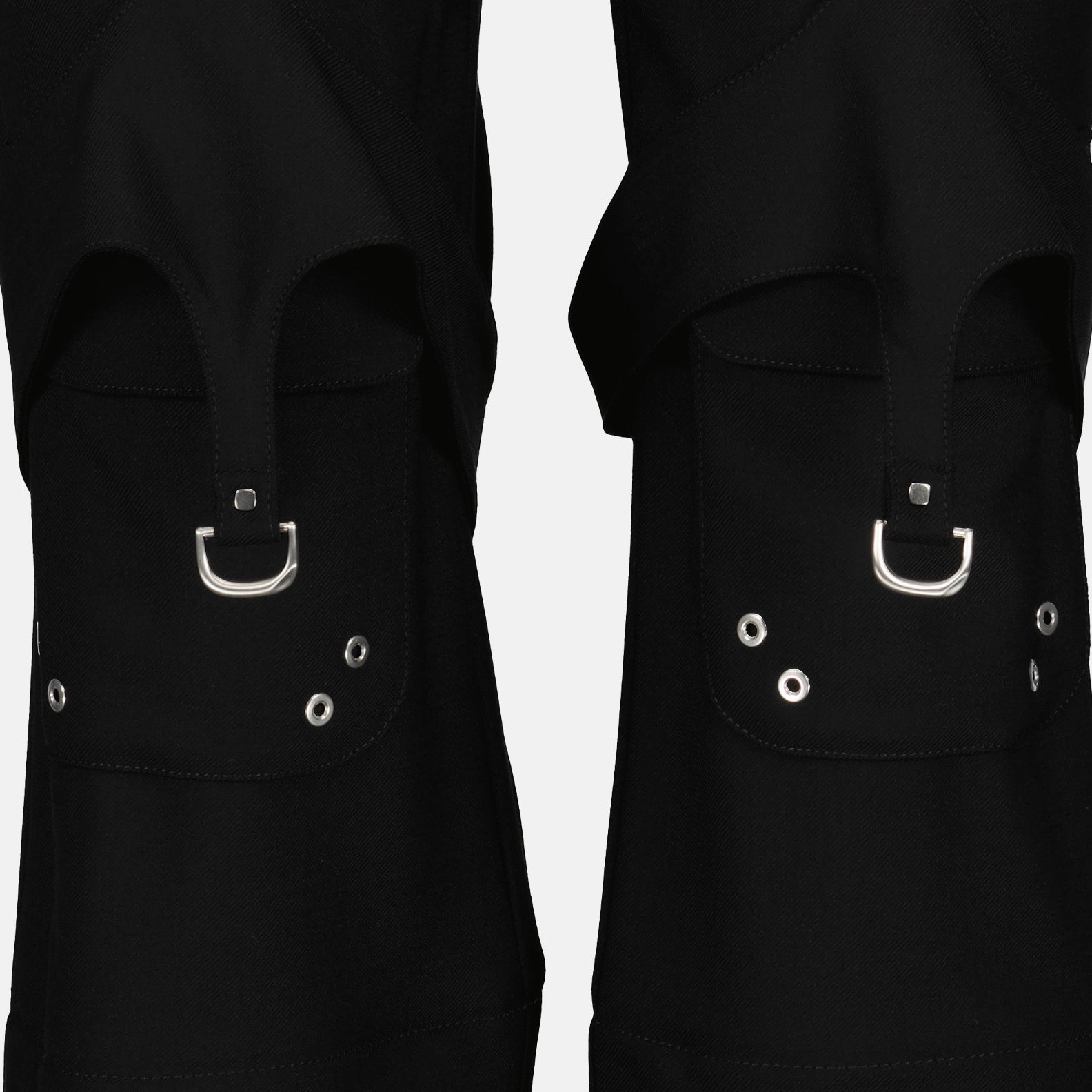 Calças Cargo em Lã Luxuosas Mulher Preto