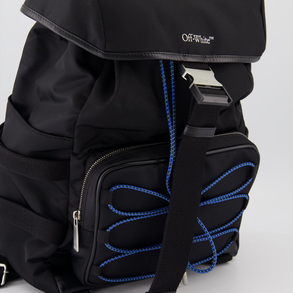 Off-White, Courrie Flap, black nylon backpack, luxury accessories, high-end fashion
