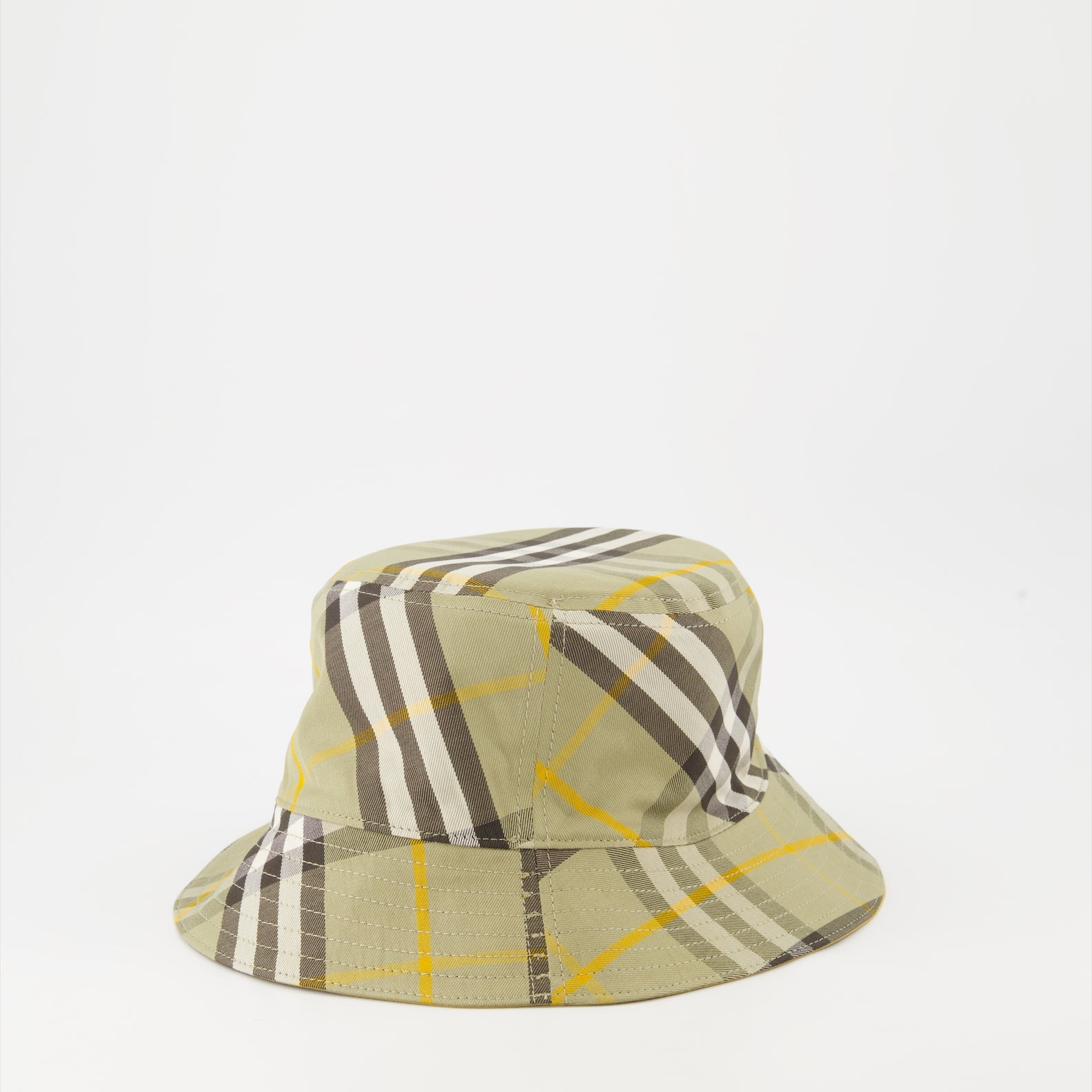 reversible hat, Burberry cotton hat, luxury accessories, EKD motif, contemporary fashion