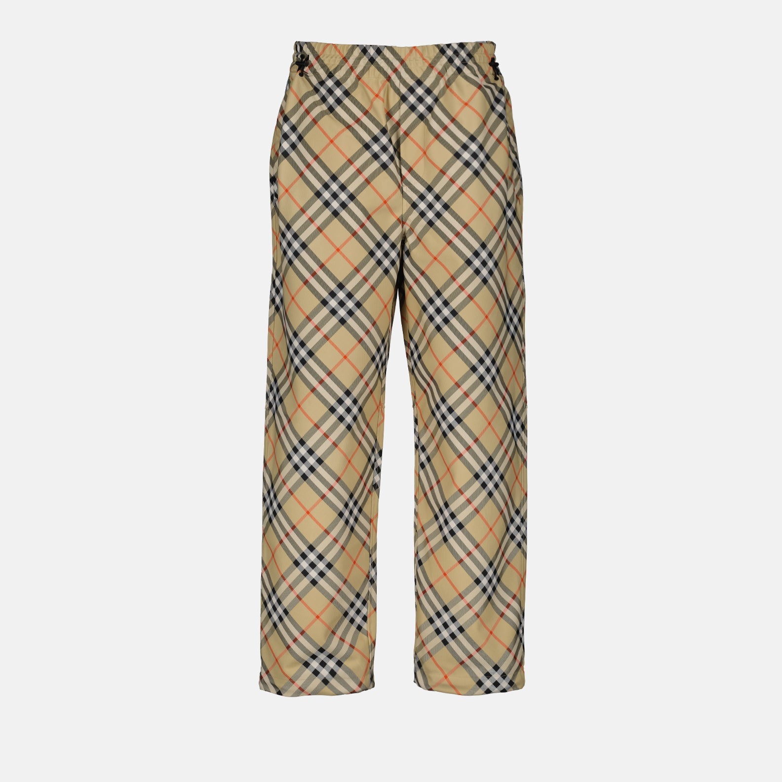 Burberry trousers, classic beige checkered, luxury menswear, high-end trousers, designer fashion