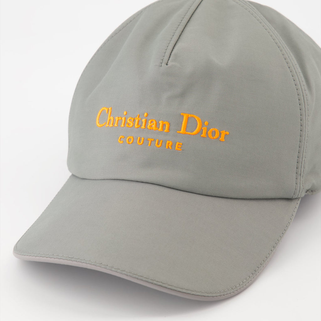 Image of Dior Couture Gray Baseball Cap by Dior for Men - Season Spring-Summer 2024 - Detail View 1