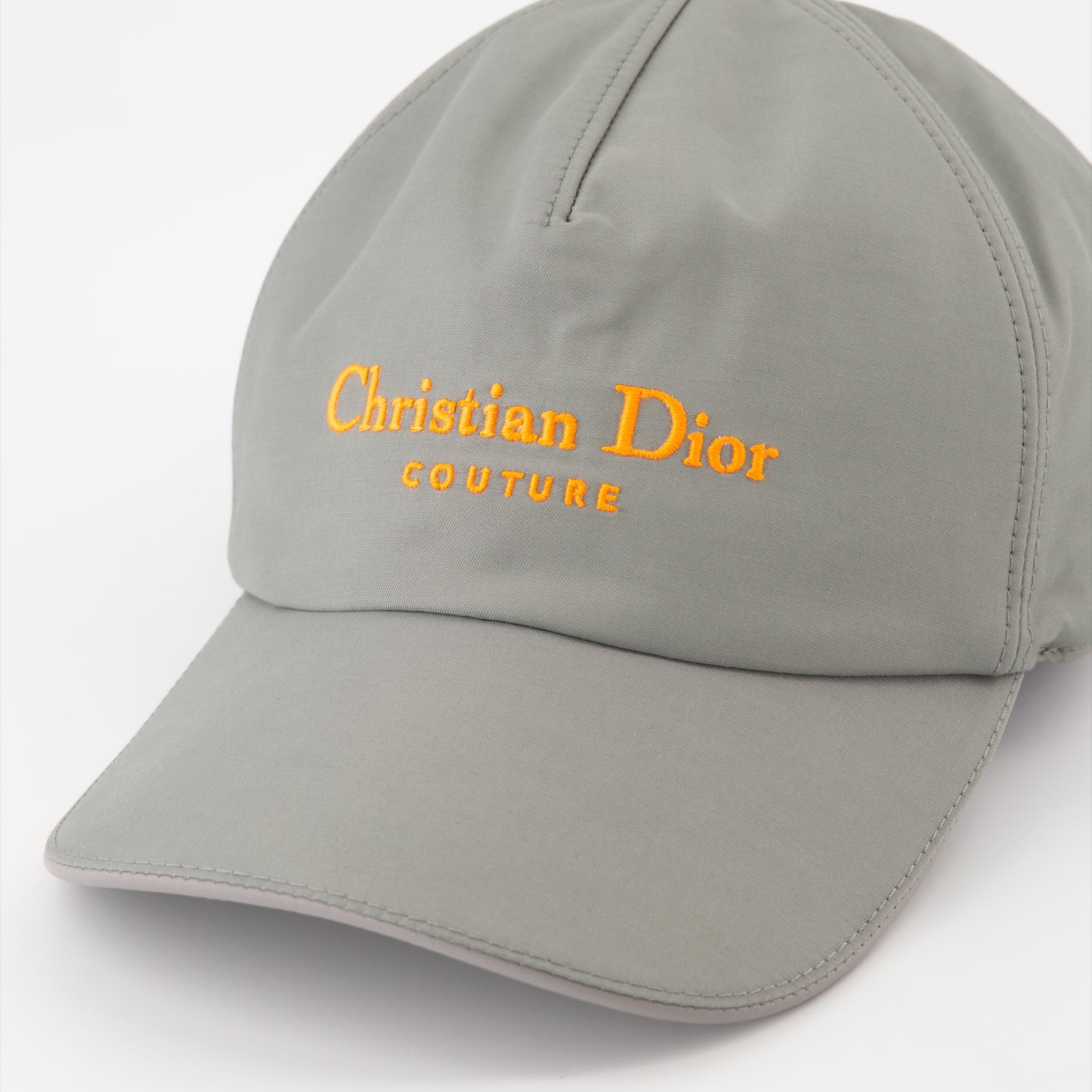Image of Dior Couture Gray Baseball Cap by Dior for Men - Season Spring-Summer 2024 - Detail View 1