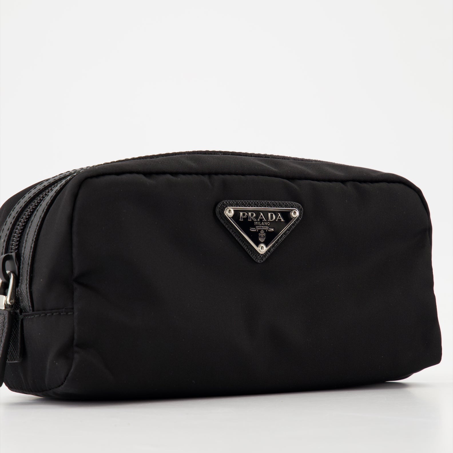 Recycled Nylon Pouch with Zip Closure Prada Men WE IN STYLE