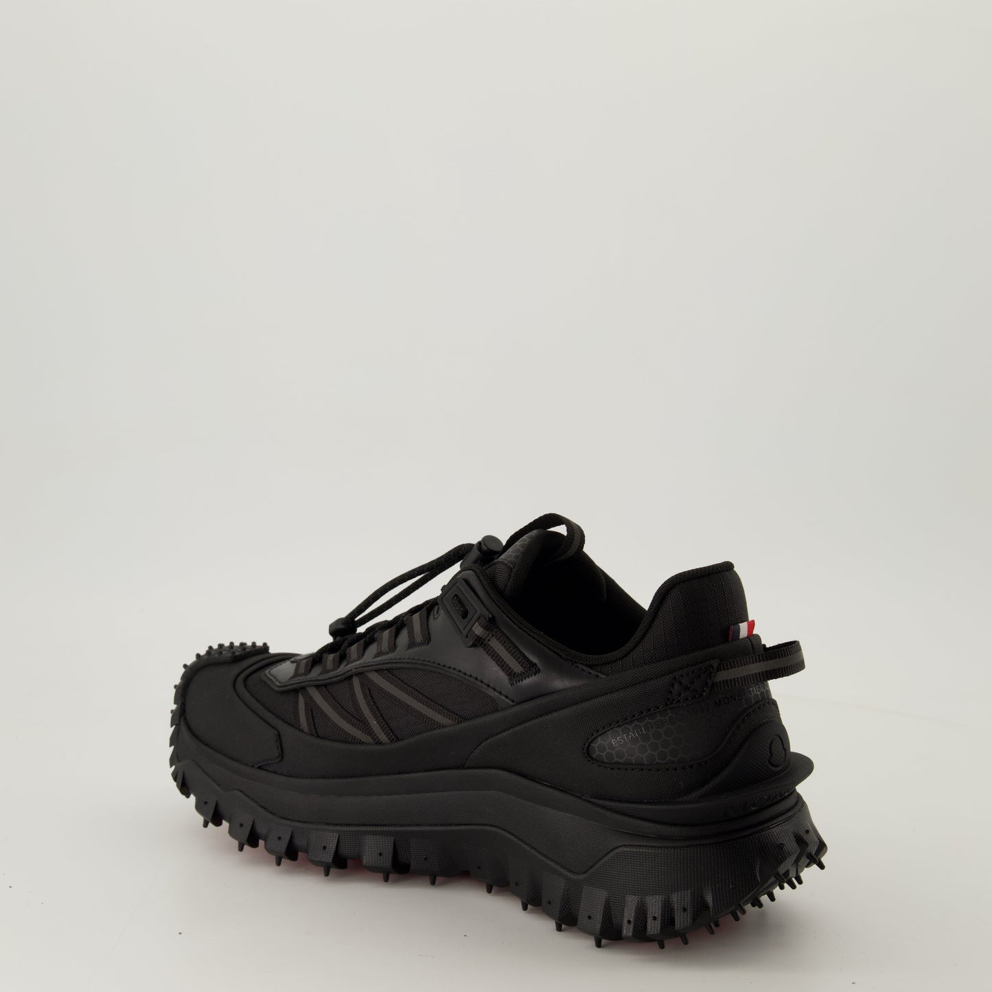 Trailgrip GTX sneakers, Moncler footwear, Vibram MEGAGRIP, black sneakers, luxury sneakers