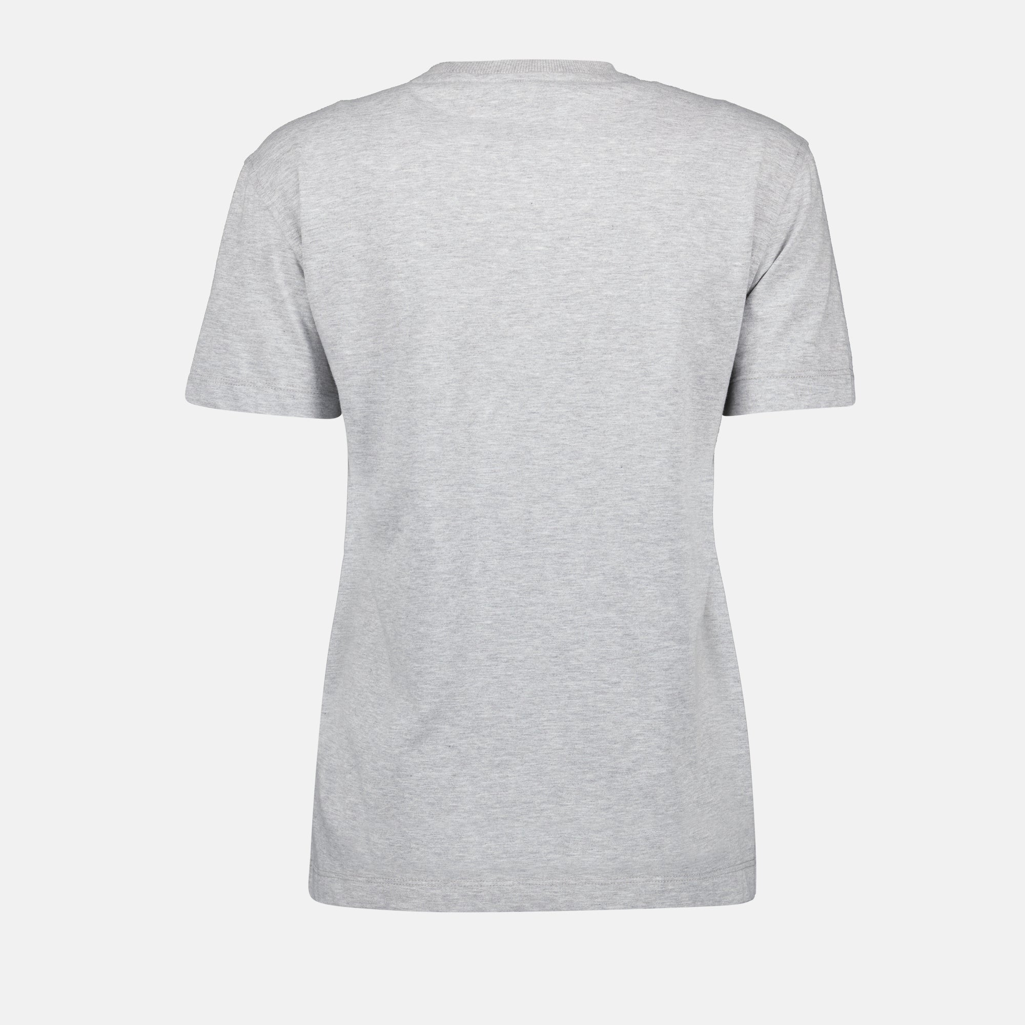 Fendi gray T-shirt, round neck cotton top, elegant gray shirt, Autumn-Winter 2024, versatile gray tee