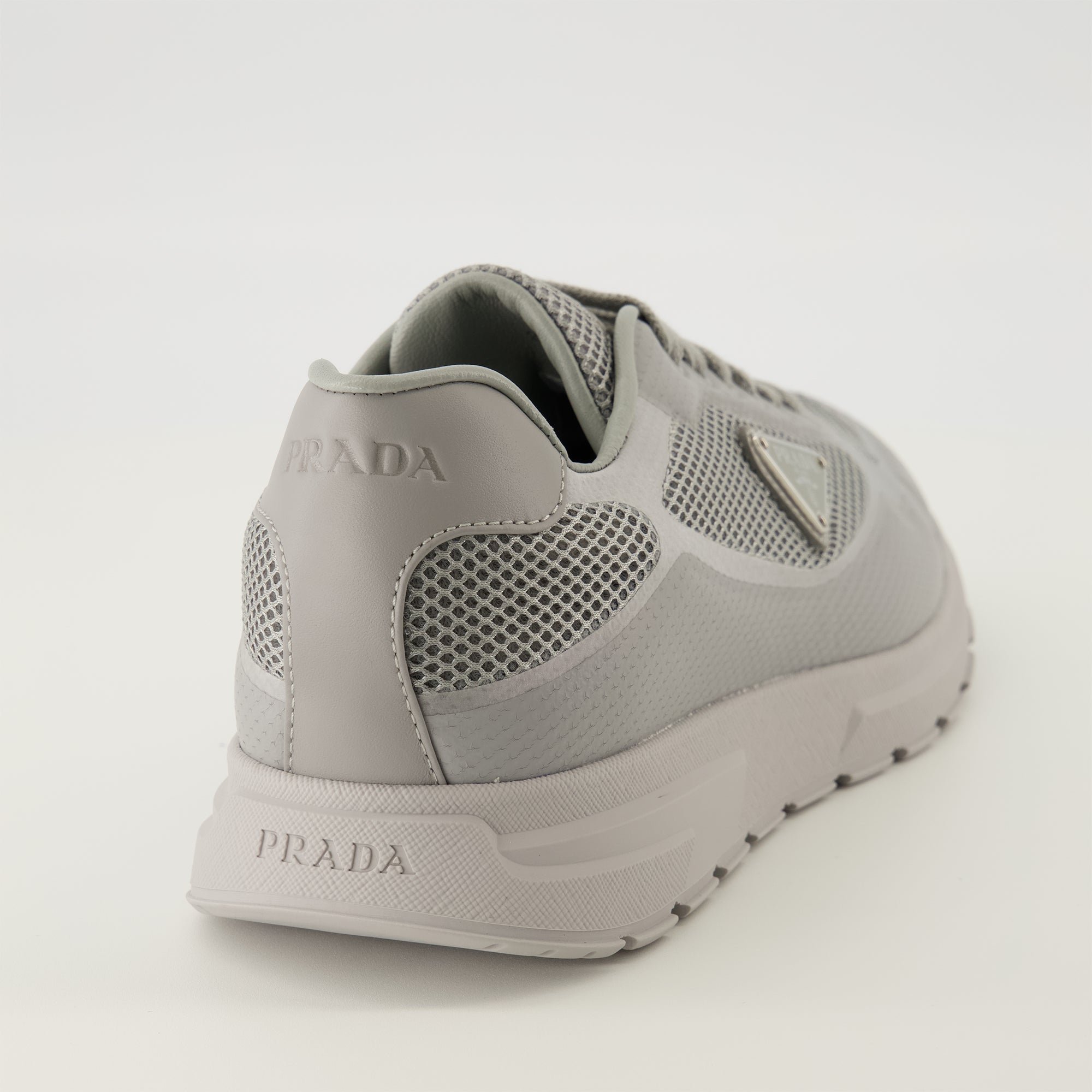 Prax 2.0 sneakers, Prada footwear, men's sneakers, mesh sneakers, gray sneakers