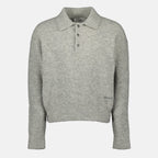 Alpaca Polo, AMI Paris, Men's Fashion, Autumn Winter Collection, Grey Polo