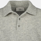 Alpaca Polo, AMI Paris, Men's Fashion, Autumn Winter Collection, Grey Polo