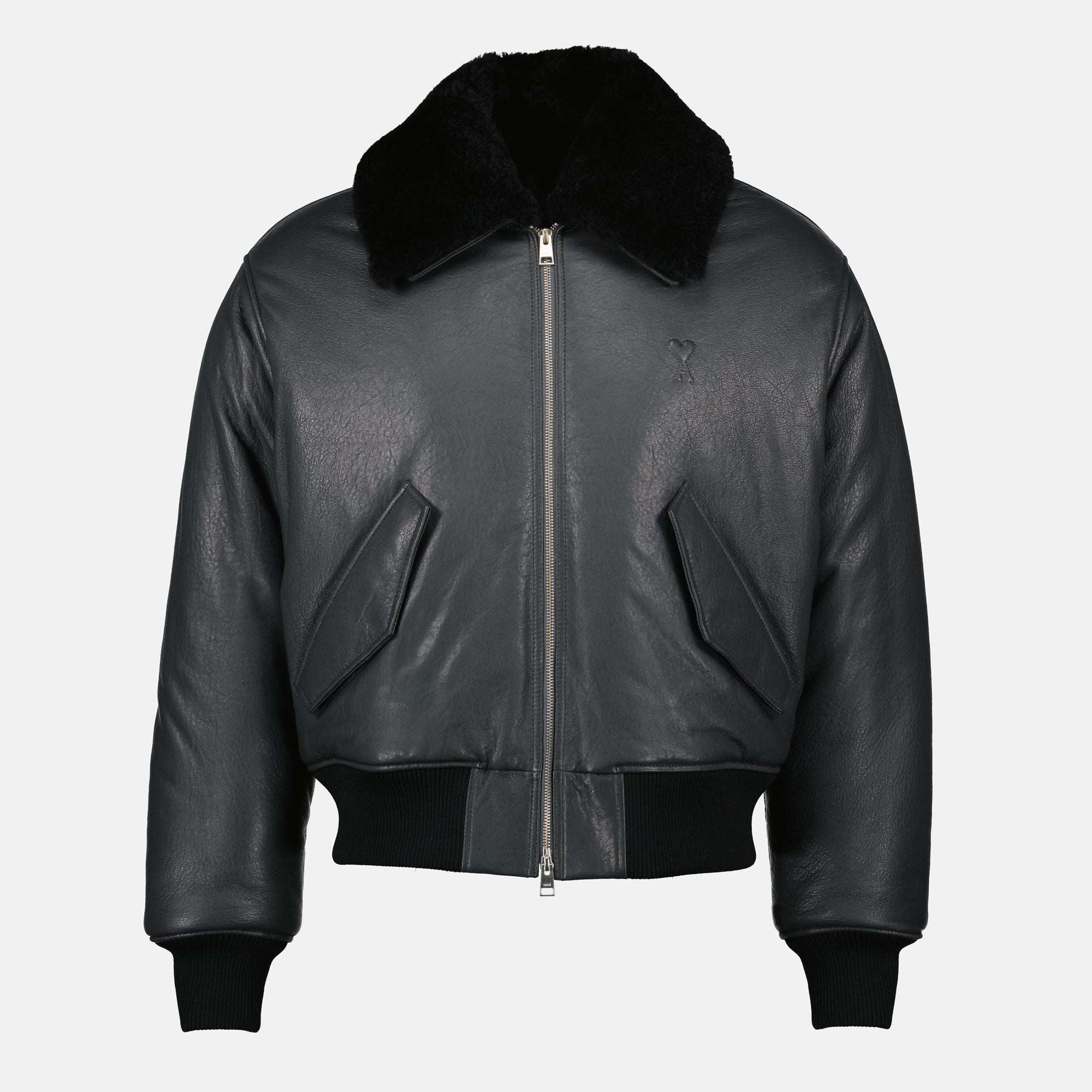 leather bomber jacket ami paris we in style ami paris men 15576653824380
