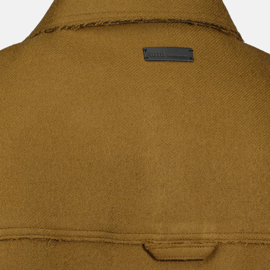 Brown Wool Jacket, AMI Paris, Autumn-Winter Collection, Chest Pocket Jacket, Classic Wool Outerwear