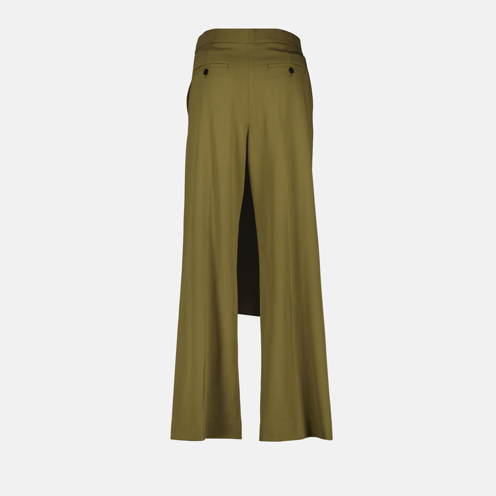 Image of Kaki Wide-leg Pants by Ami PARIS for Women - Season Autumn-Winter 2025 - Product detail view 1