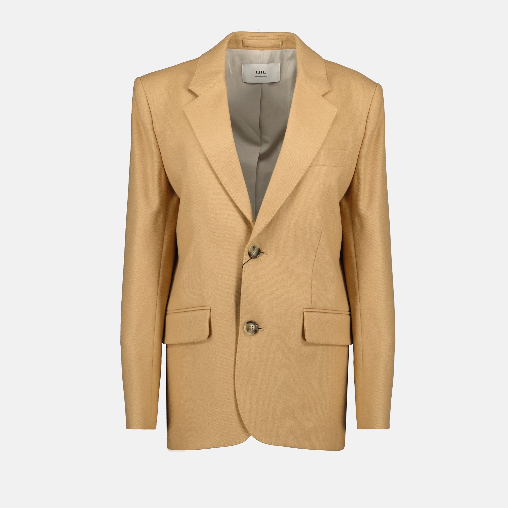 beige blazer, Ami Paris, wool blazer, women's fashion, Autumn-Winter collection