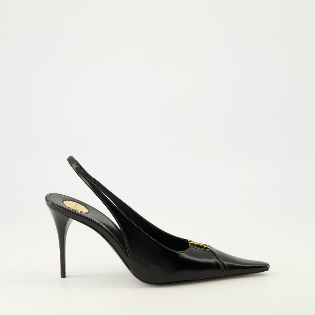 Babylone Noir Pumps, Saint Laurent, calf leather pumps, high-heeled shoes, designer footwear