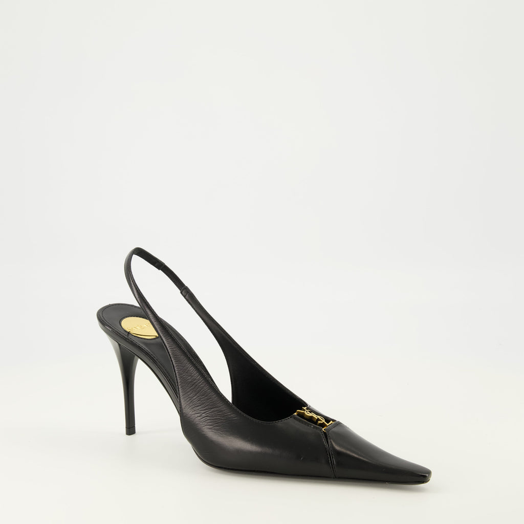 Babylone Noir Pumps, Saint Laurent, calf leather pumps, high-heeled shoes, designer footwear