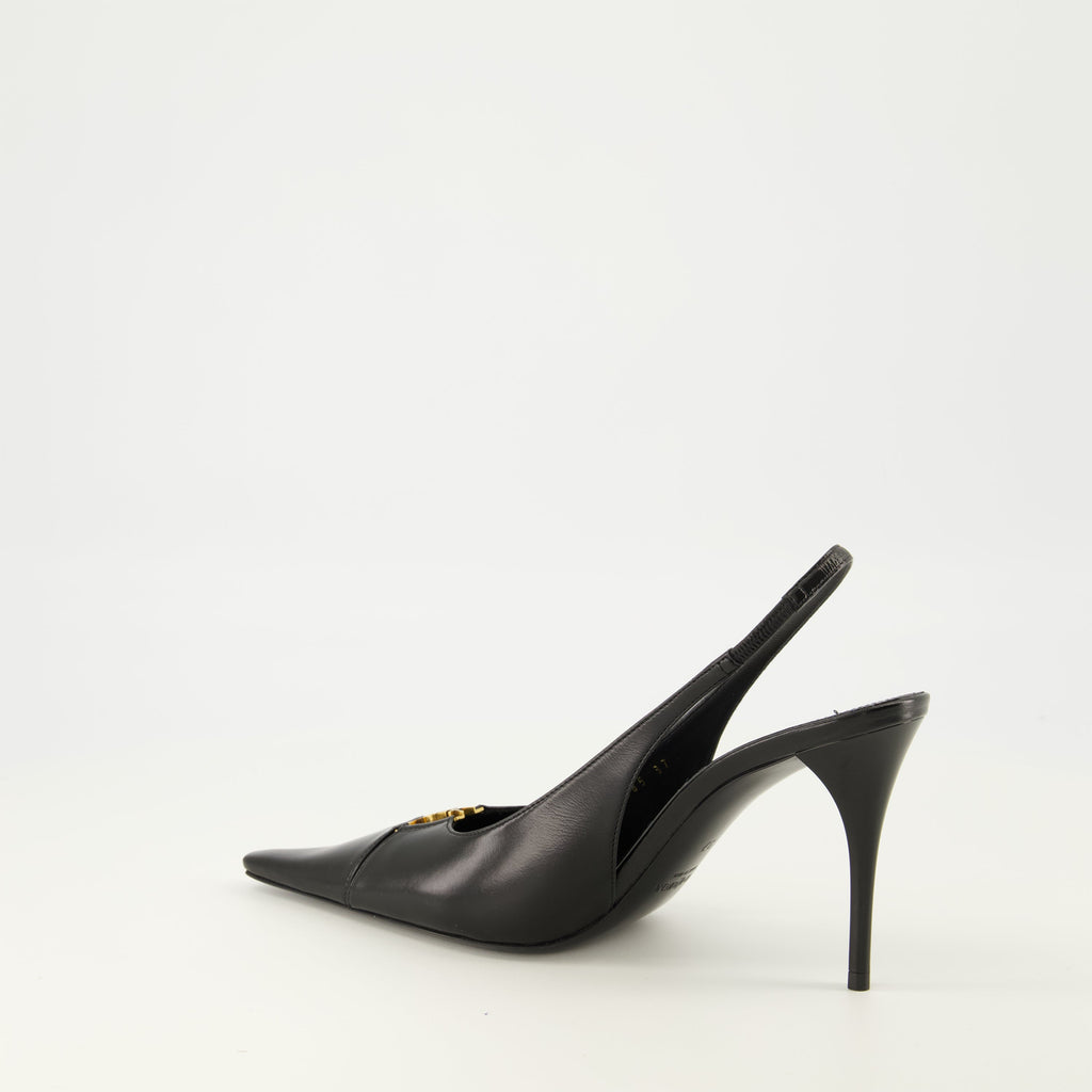 Babylone Noir Pumps, Saint Laurent, calf leather pumps, high-heeled shoes, designer footwear