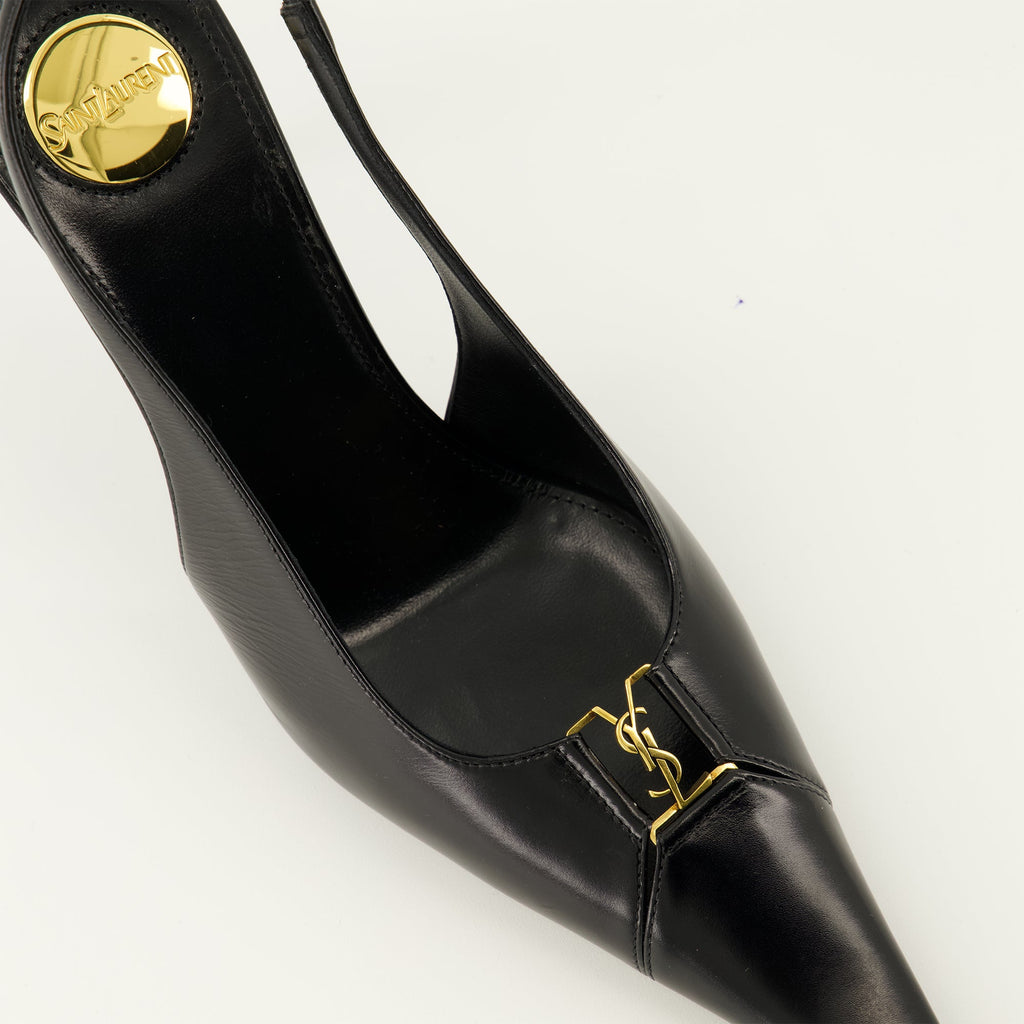 Babylone Noir Pumps, Saint Laurent, calf leather pumps, high-heeled shoes, designer footwear