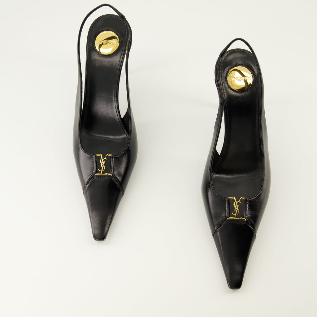 Babylone Noir Pumps, Saint Laurent, calf leather pumps, high-heeled shoes, designer footwear
