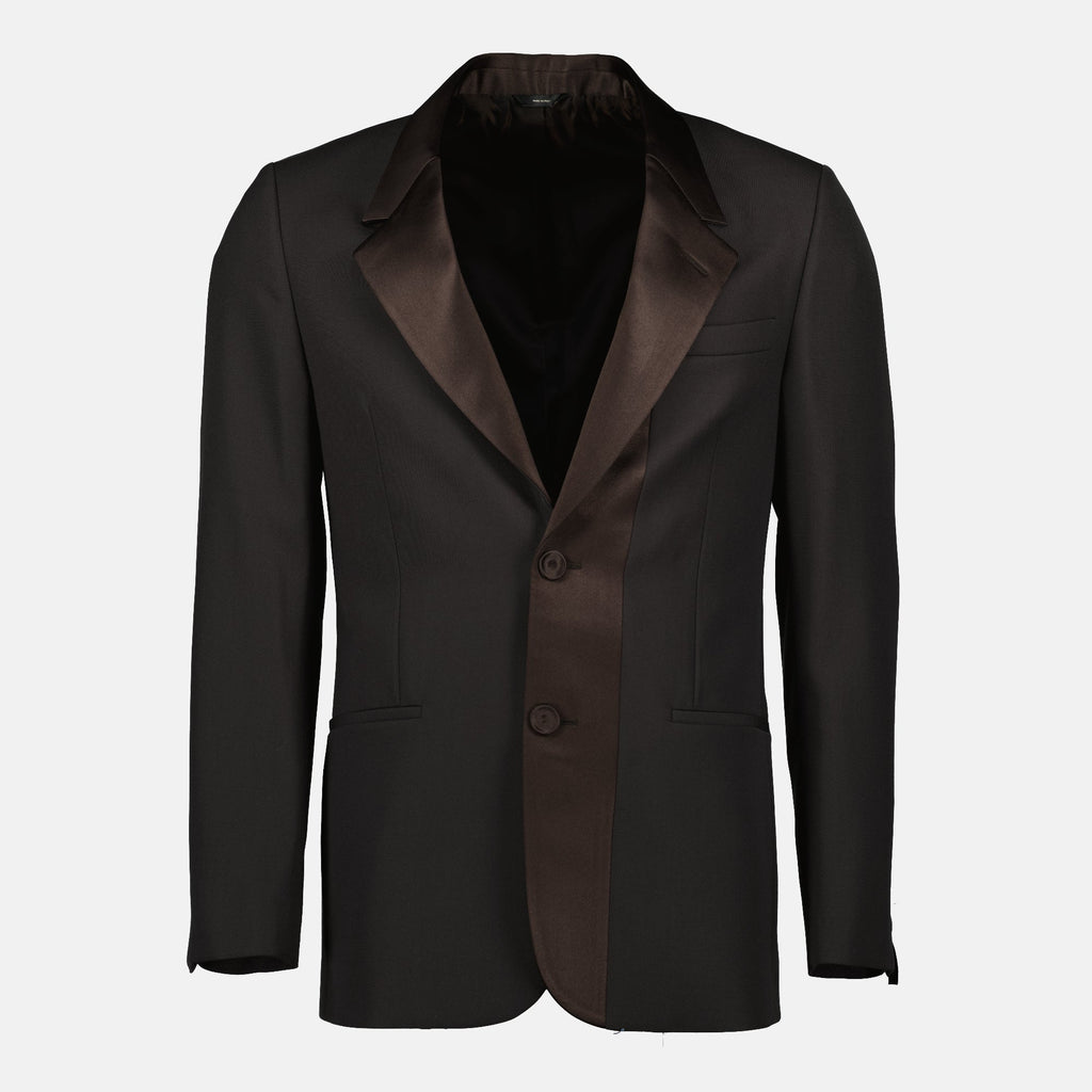brown wool blazer fendi men 15636490486140