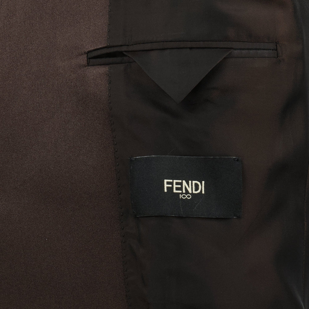 brown wool blazer fendi men 15636490486140
