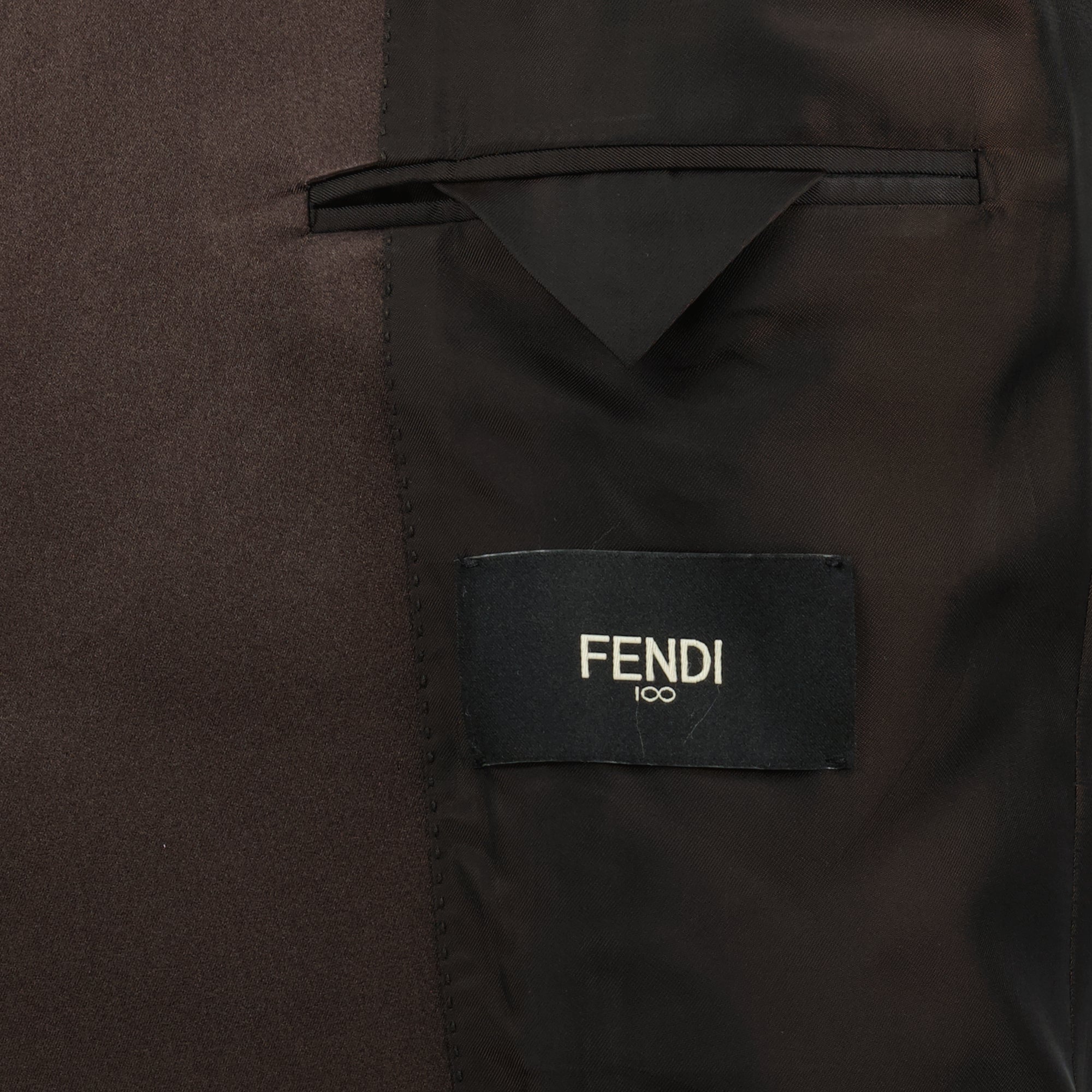 brown wool blazer fendi men 15636490486140