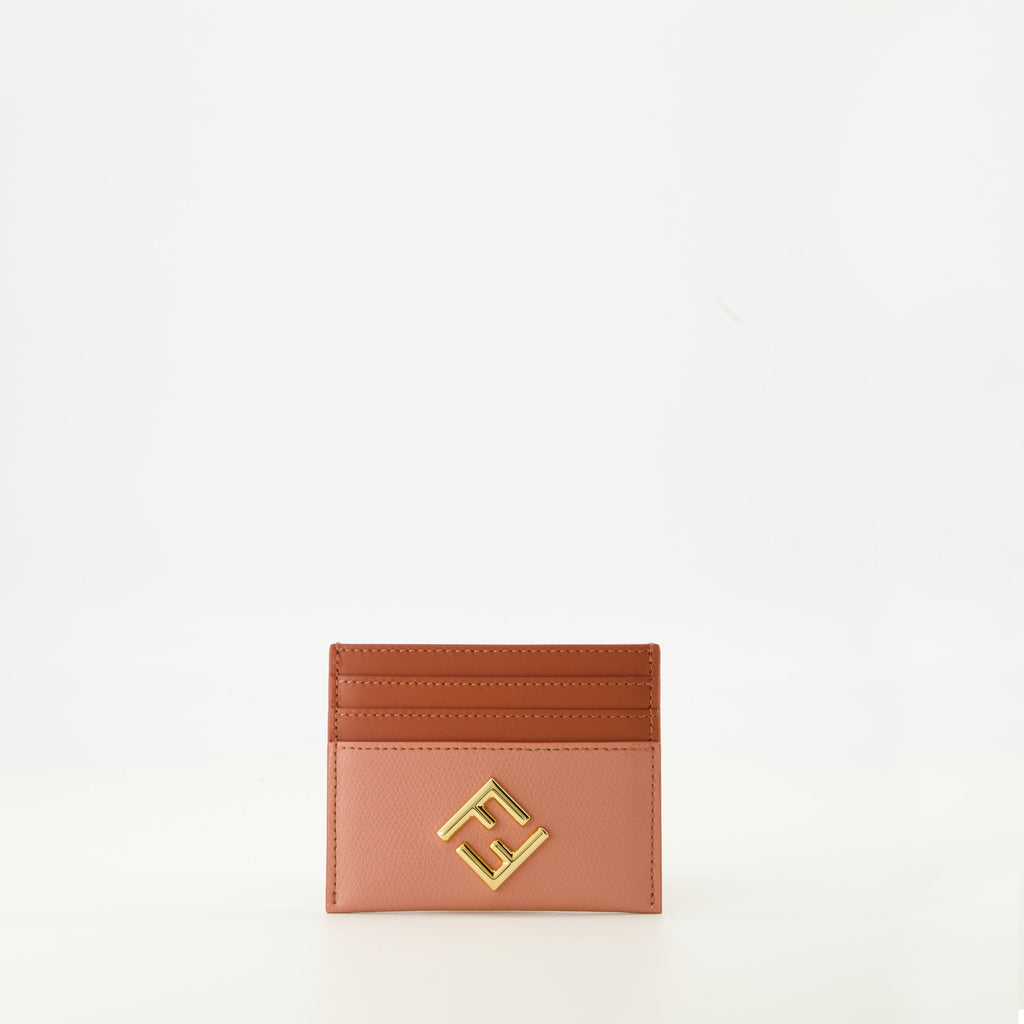Fendi card holder, Diamonds card holder, leather card holder, pink card holder, designer accessories