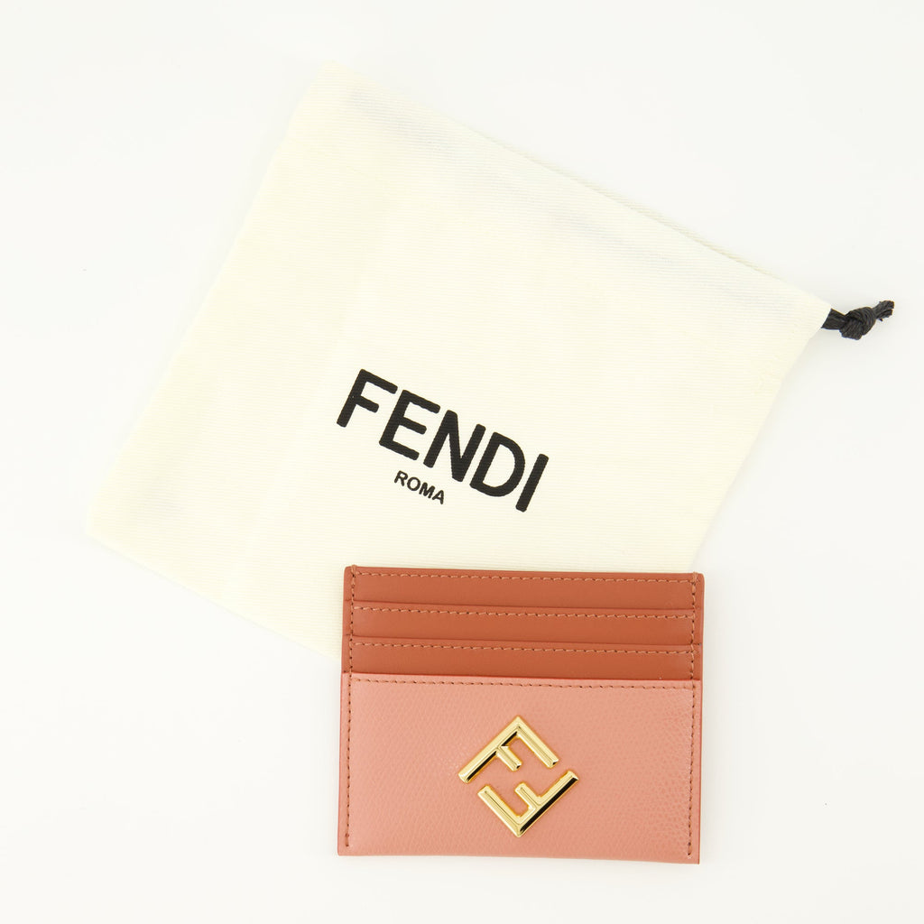 Fendi card holder, Diamonds card holder, leather card holder, pink card holder, designer accessories