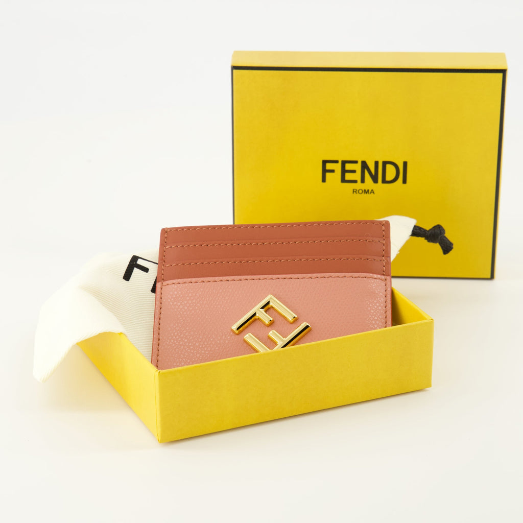 Fendi card holder, Diamonds card holder, leather card holder, pink card holder, designer accessories