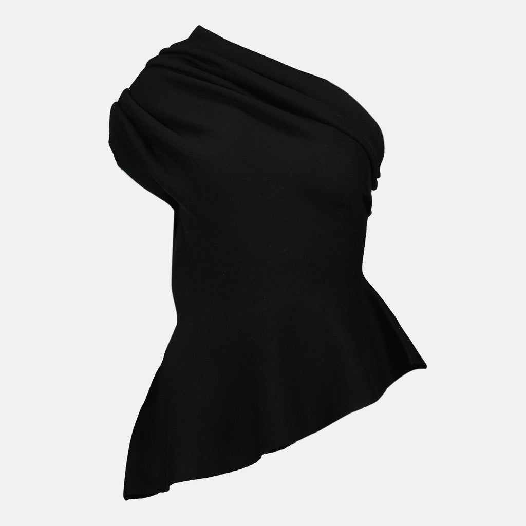 Khaite top, asymmetrical collar, wool top, Autumn-Winter collection, elegant apparel