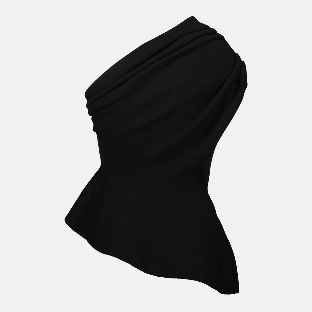 Khaite top, asymmetrical collar, wool top, Autumn-Winter collection, elegant apparel