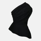 Khaite top, asymmetrical collar, wool top, Autumn-Winter collection, elegant apparel