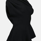 Khaite top, asymmetrical collar, wool top, Autumn-Winter collection, elegant apparel