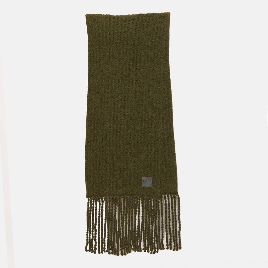 alpaca scarf, Iro, khaki green, fall winter collection, luxury accessories