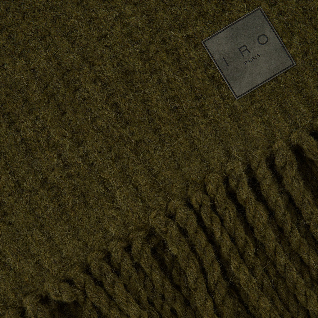 alpaca scarf, Iro, khaki green, fall winter collection, luxury accessories