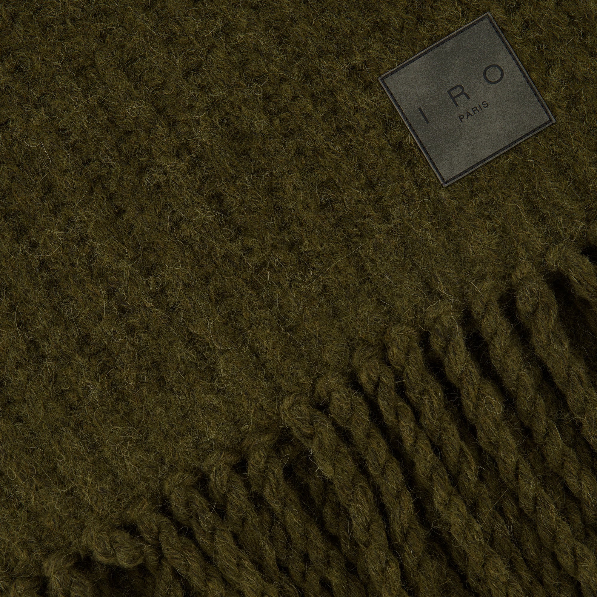 alpaca scarf, Iro, khaki green, fall winter collection, luxury accessories