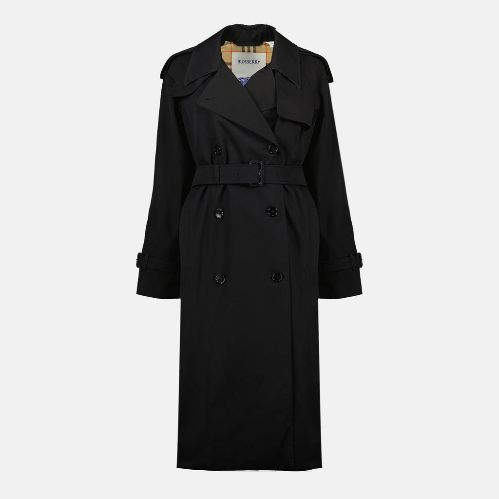 Image de l'article Trench long Castleford noir de la marque Burberry pour Femme - Saison Printemps-Été 2026 - Vue de Face