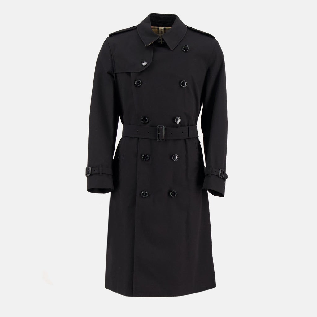 Image de l'article Trench Héritage long noir de la marque Burberry pour Homme - Saison Printemps-Été 2026 - Vue de Face