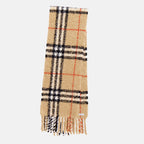 Image of Plaid Alpaca Scarf by Burberry for Unisex - Season Spring-Summer 2026 - Front View
