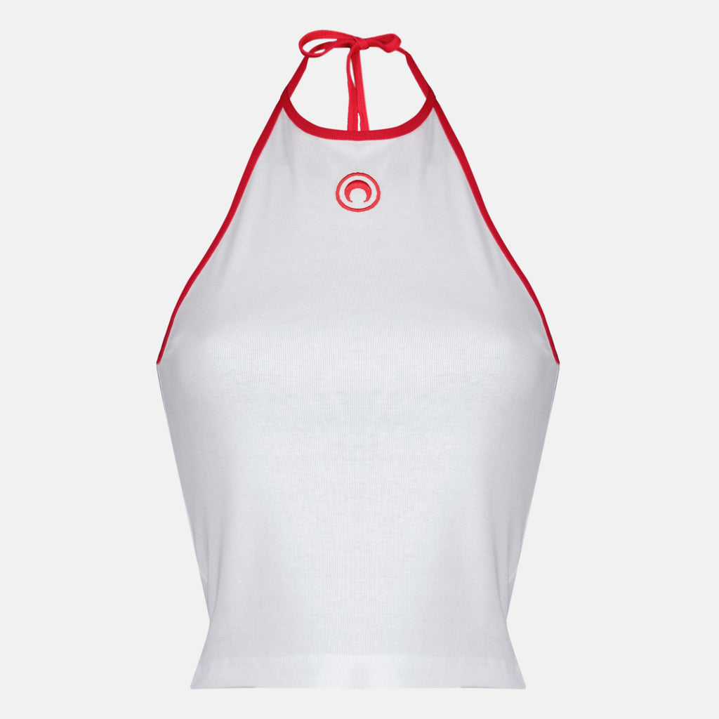 Top senza maniche in jersey bianco