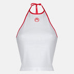 Top dos nu en jersey blanc