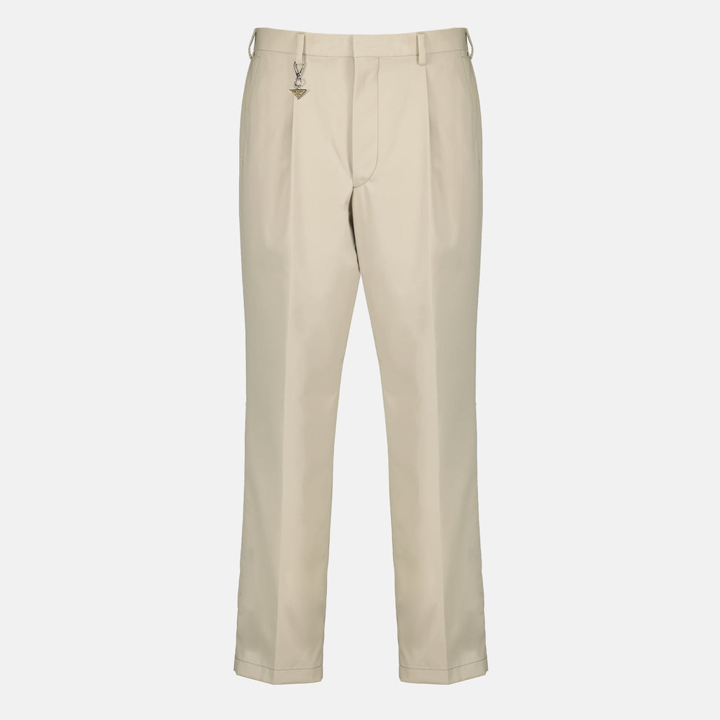 Pantalons en Coton Beige