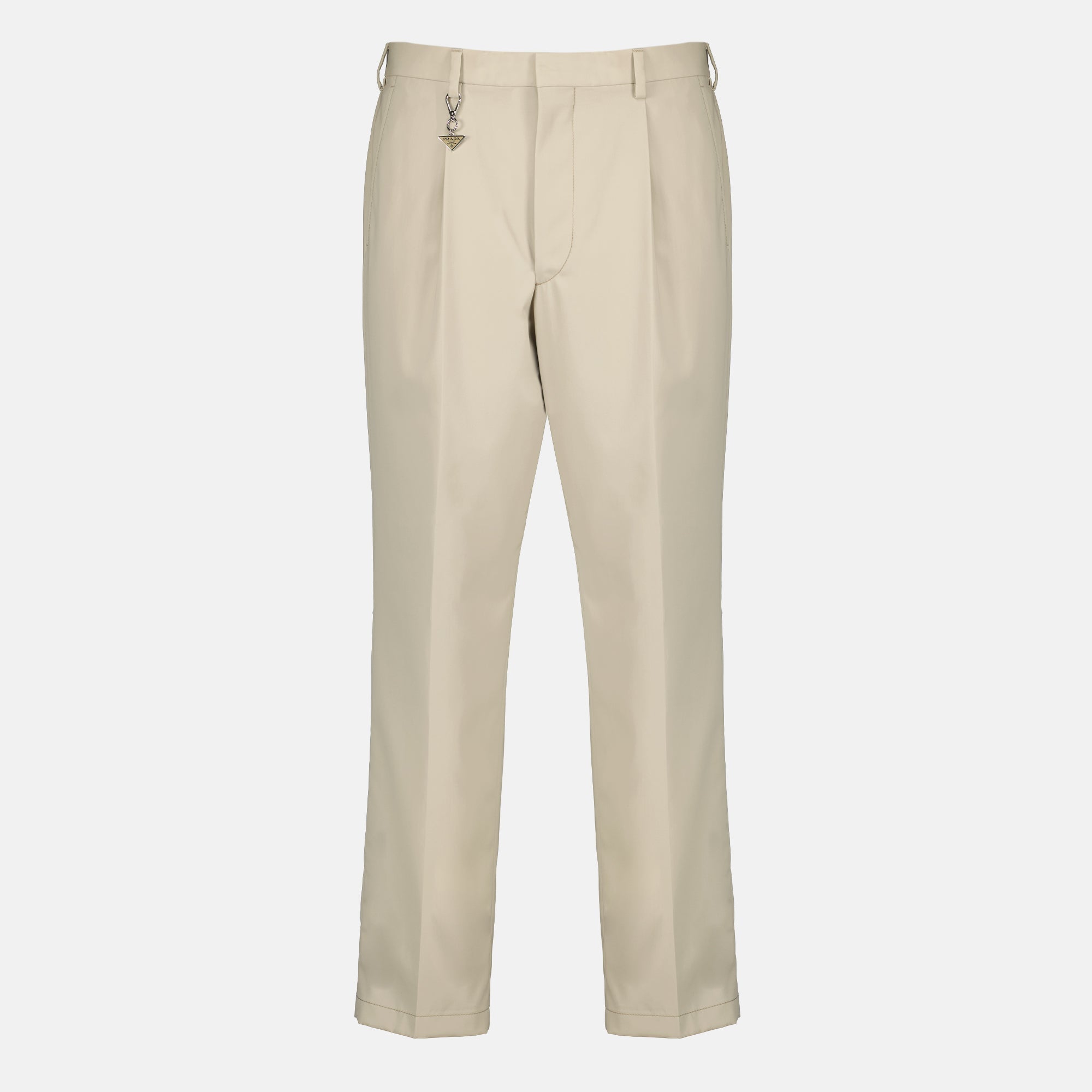 Pantalons en Coton Beige