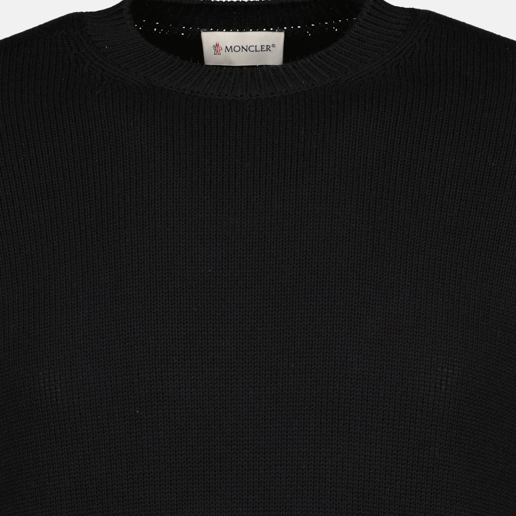 Bilde av svart strikkegenser fra Moncler for menn - Sesong Våren-Sommeren 2026 - Detaljutsikt 2