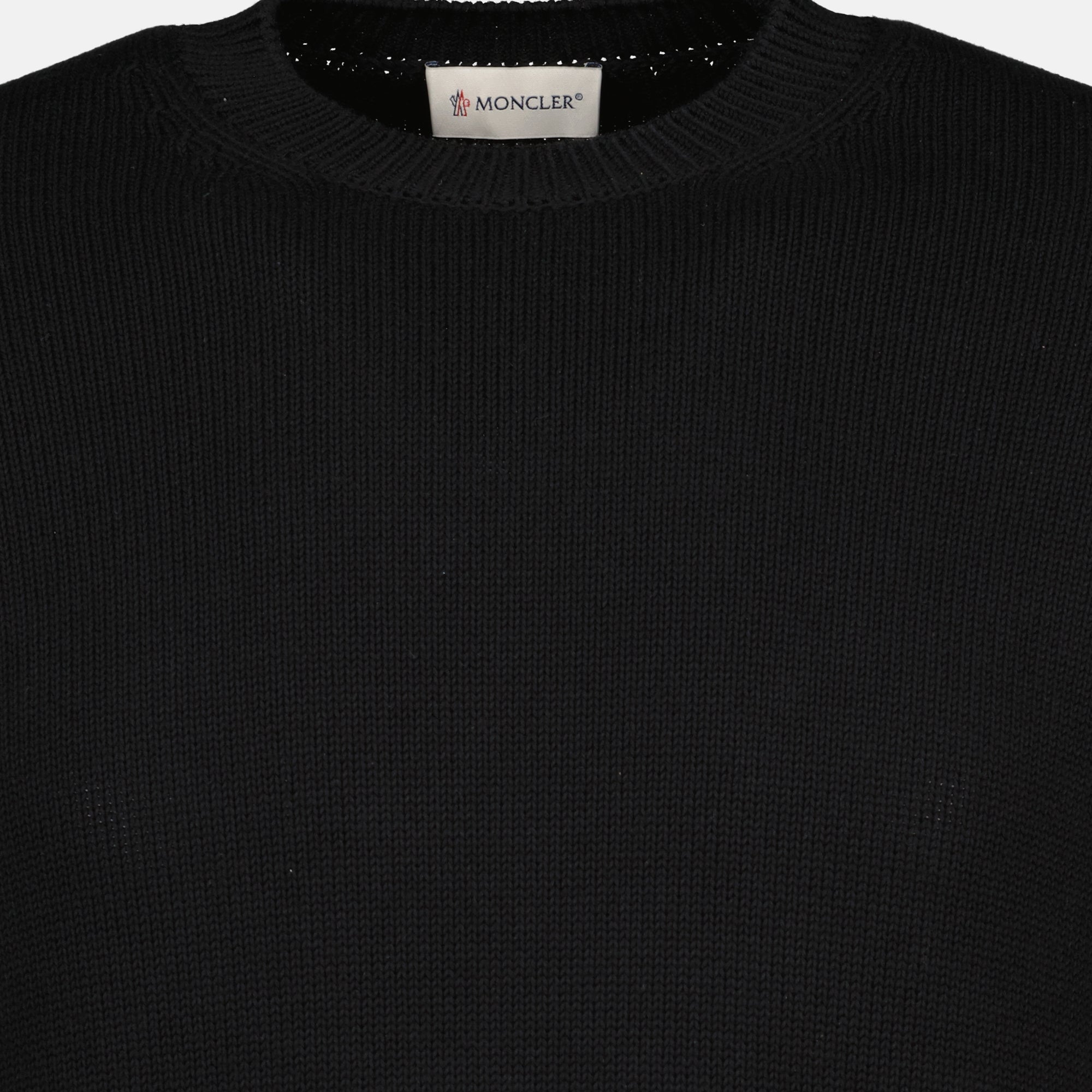 Bilde av svart strikkegenser fra Moncler for menn - Sesong Våren-Sommeren 2026 - Detaljutsikt 2