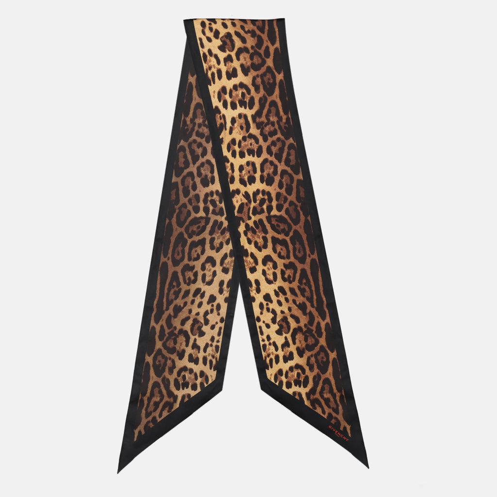 Bandeau Maxi em Seda com Estampado de Leopardo