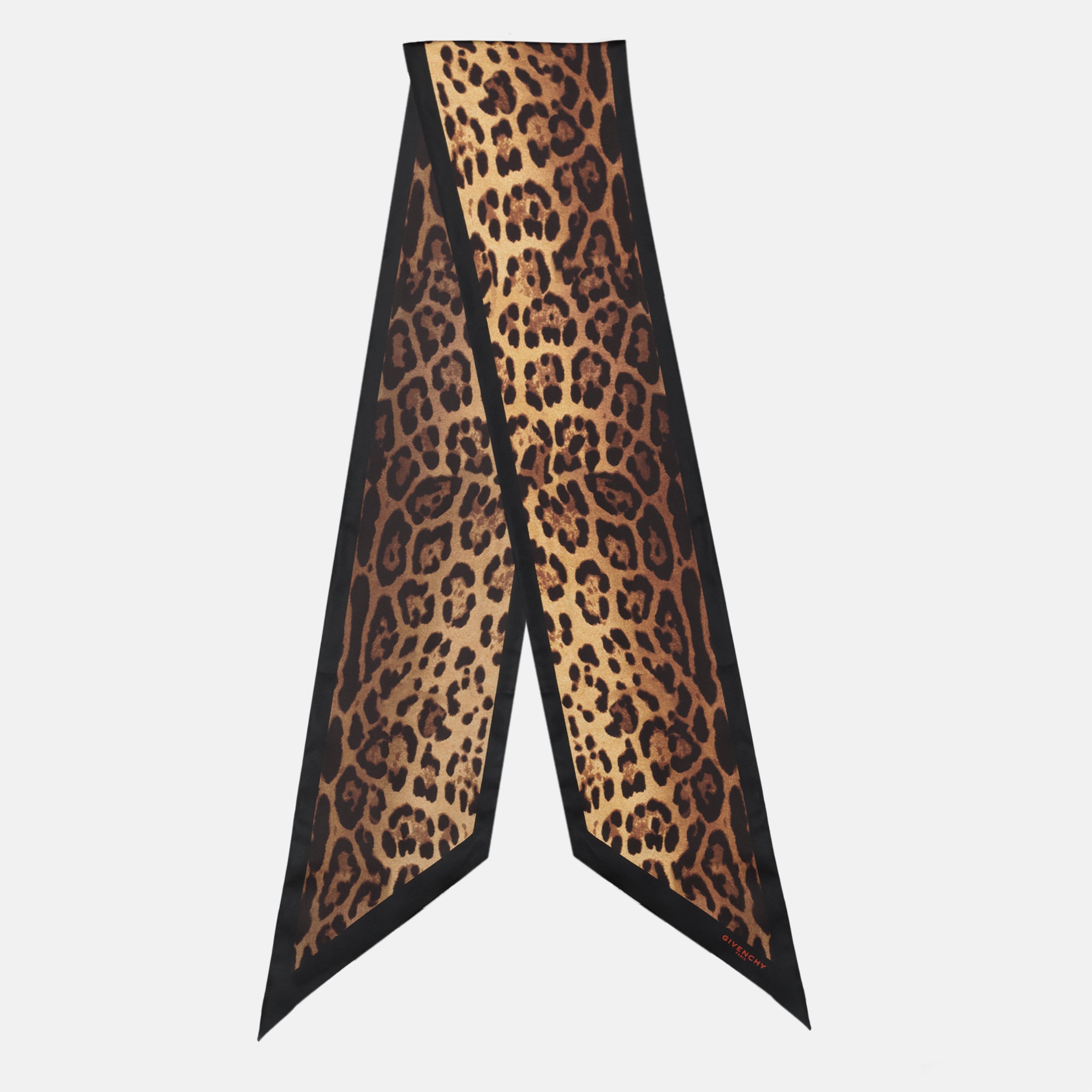 Bandeau de Seda con Estampado de Leopardo Maxi