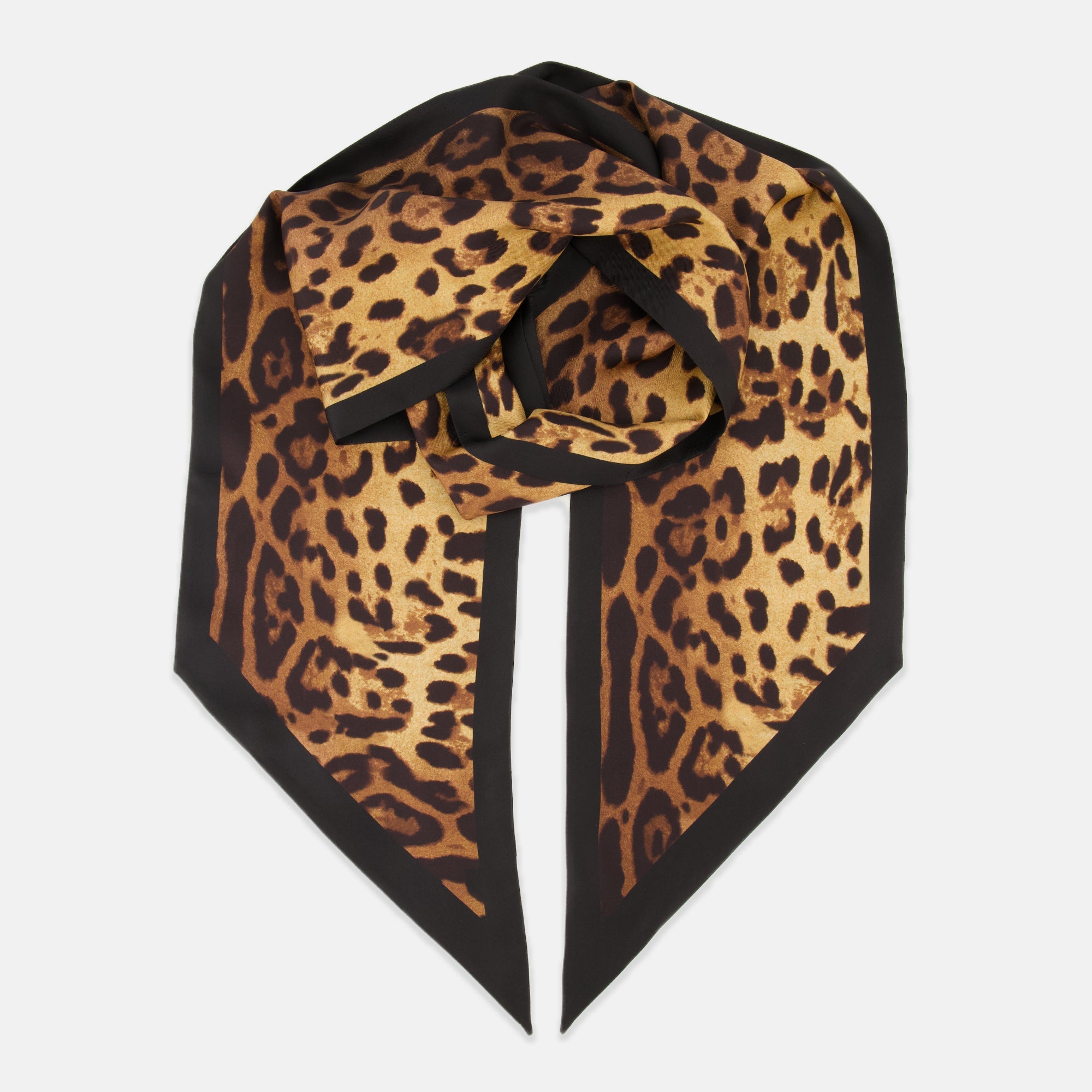 Bandeau de Seda con Estampado de Leopardo Maxi