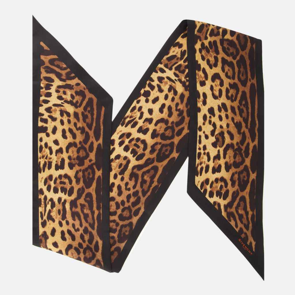 Bandeau Maxi em Seda com Estampado de Leopardo